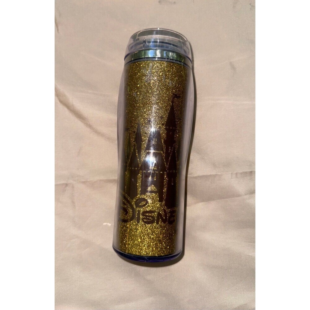Disney World gold‎ glitter hot cold tumbler